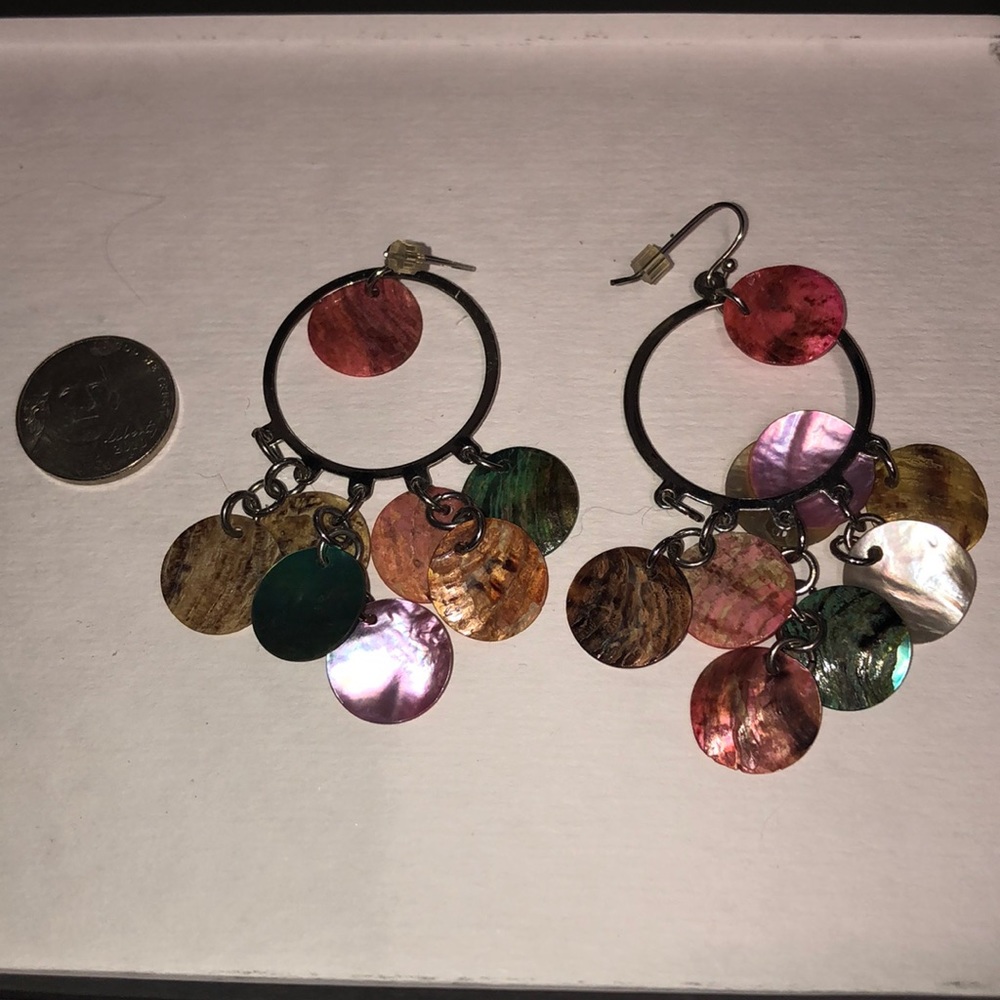 Mutlicolor confetti hoop earrings